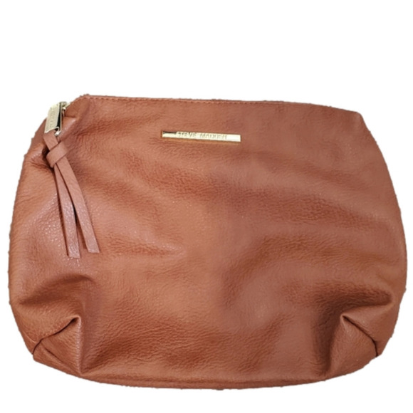 FAUX Leather Steve Madden Brown Pouch - Picture 1 of 9